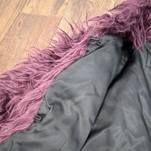 Donna Salyers Fabulous Furs Faux Kid’s Fashionista Jacket Plum Large 10-12